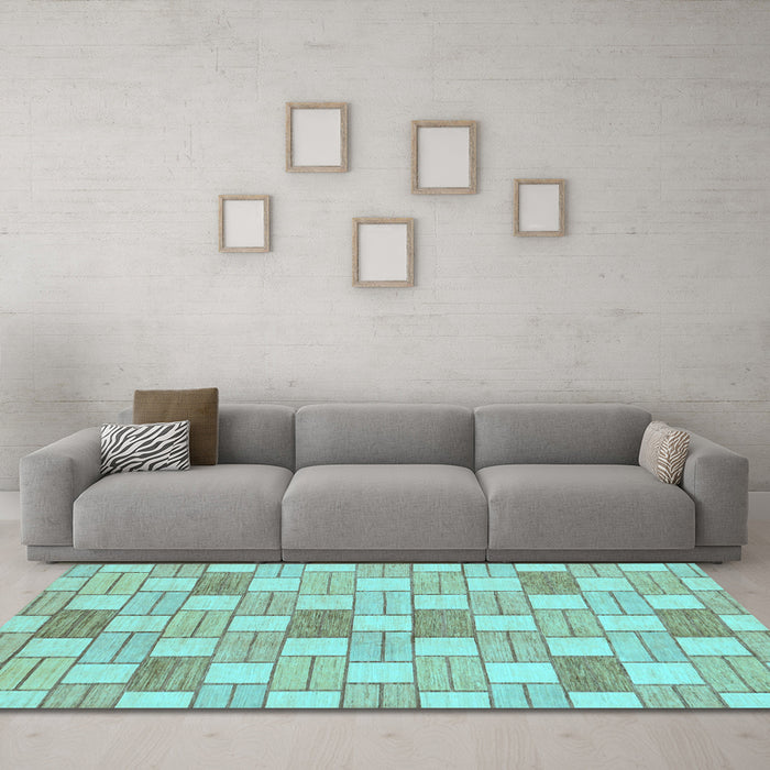 Machine Washable Abstract Light Blue Modern Rug in a Living Room, wshabs311lblu