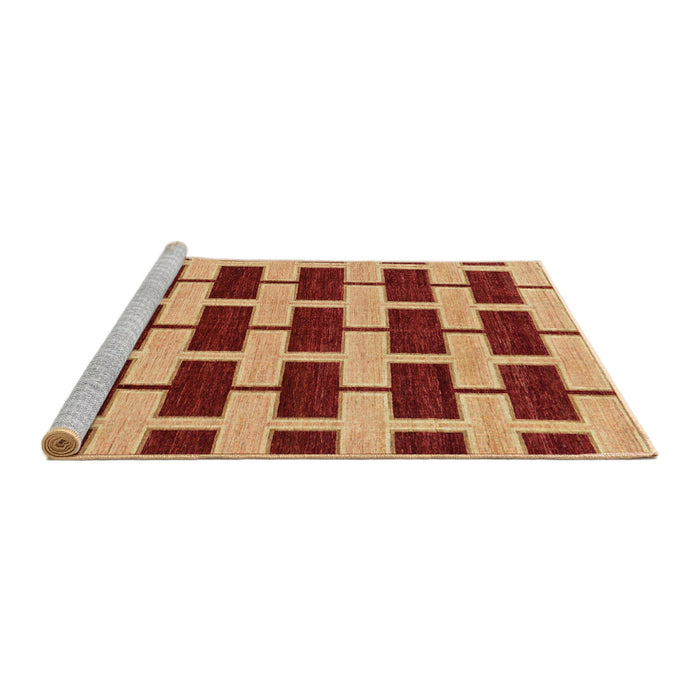 Sideview of Machine Washable Abstract Orange Rug, wshabs312