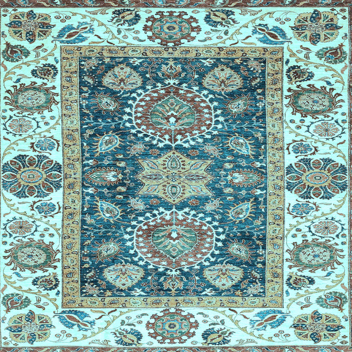 Square Oriental Light Blue Traditional Rug, abs3120lblu