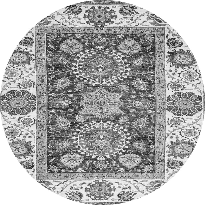 Round Oriental Gray Traditional Rug, abs3120gry