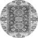 Round Oriental Gray Traditional Rug, abs3120gry