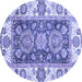 Round Oriental Blue Traditional Rug, abs3120blu