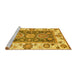 Sideview of Machine Washable Oriental Yellow Traditional Rug, wshabs3120yw