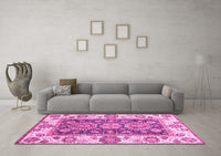 Machine Washable Oriental Pink Traditional Rug, wshabs3120pnk