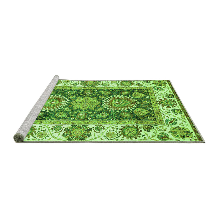 Sideview of Machine Washable Oriental Green Traditional Area Rugs, wshabs3120grn