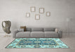 Machine Washable Oriental Light Blue Traditional Rug in a Living Room, wshabs3120lblu