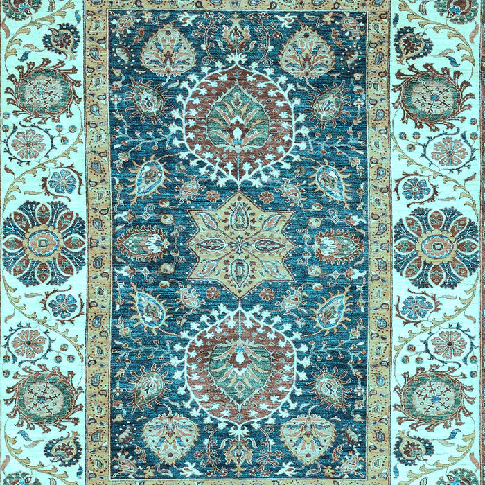 Machine Washable Oriental Light Blue Traditional Rug, wshabs3120lblu