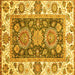 Square Machine Washable Oriental Yellow Traditional Rug, wshabs3120yw