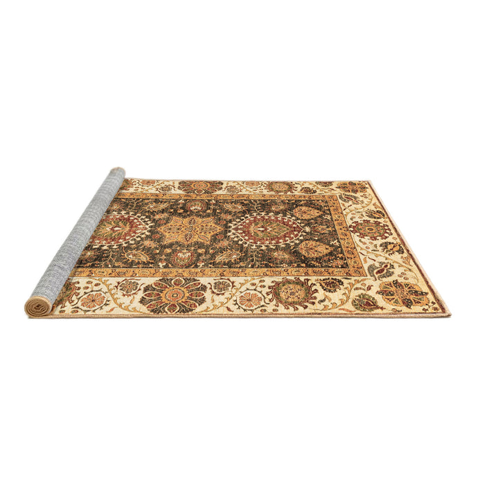 Sideview of Machine Washable Oriental Brown Traditional Rug, wshabs3120brn