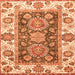 Square Machine Washable Oriental Orange Traditional Area Rugs, wshabs3120org