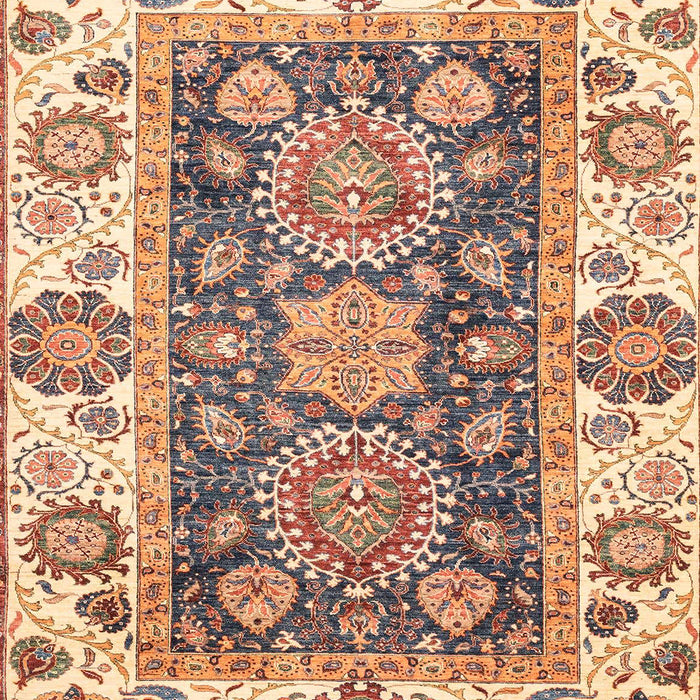 Machine Washable Abstract Yellow Rug, wshabs3120