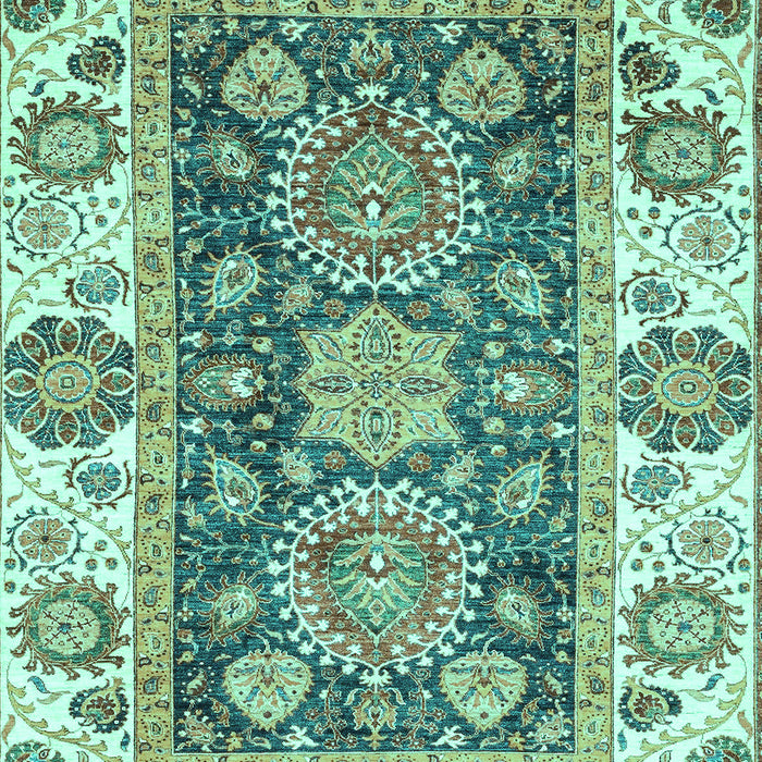 Machine Washable Oriental Turquoise Traditional Area Rugs, wshabs3120turq