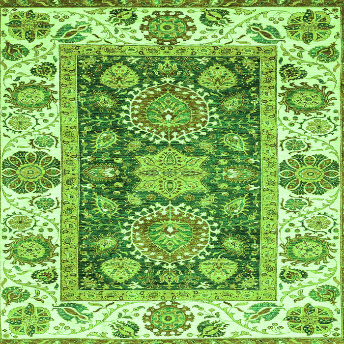 Square Machine Washable Oriental Green Traditional Area Rugs, wshabs3120grn