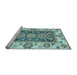 Sideview of Machine Washable Oriental Light Blue Traditional Rug, wshabs3120lblu