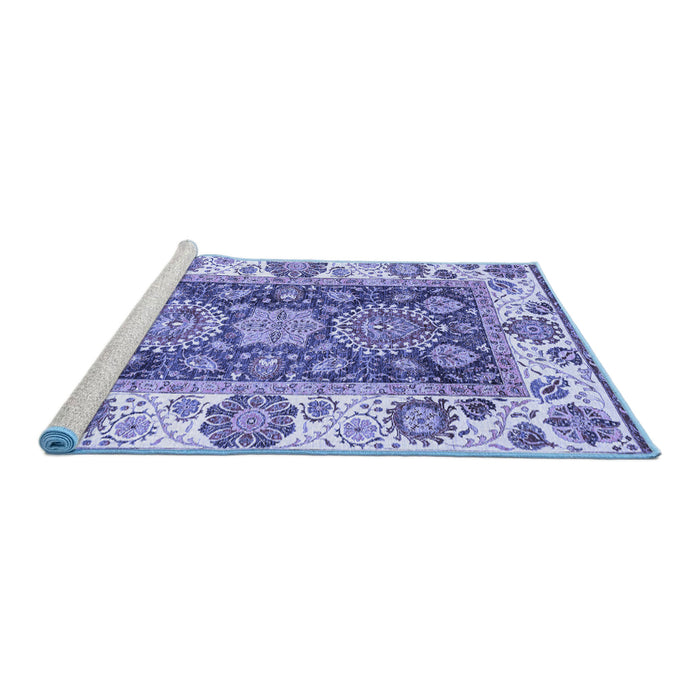 Sideview of Machine Washable Oriental Blue Traditional Rug, wshabs3120blu