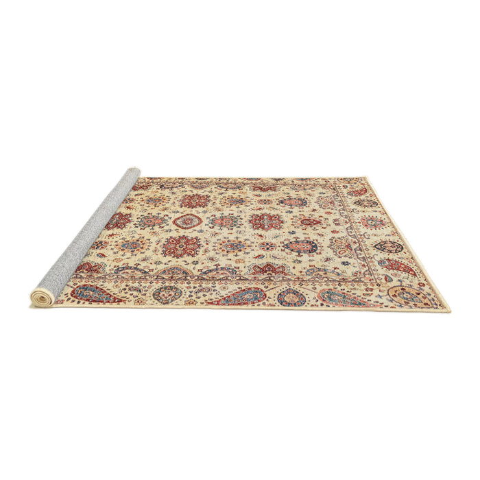 Sideview of Machine Washable Abstract Sun Yellow Rug, wshabs3121