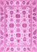 Machine Washable Oriental Pink Traditional Rug, wshabs3121pnk