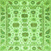 Square Machine Washable Oriental Green Traditional Area Rugs, wshabs3121grn