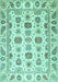 Machine Washable Oriental Turquoise Traditional Area Rugs, wshabs3121turq