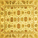 Square Oriental Yellow Traditional Rug, abs3121yw