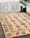 Abstract Sun Yellow Oriental Rug in Family Room, abs3121