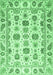 Machine Washable Oriental Emerald Green Traditional Area Rugs, wshabs3121emgrn