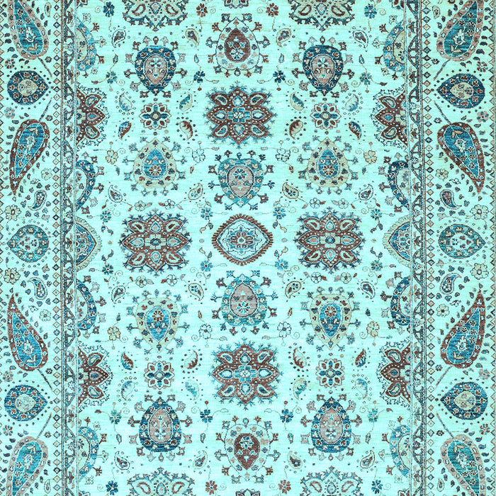Machine Washable Oriental Light Blue Traditional Rug, wshabs3121lblu