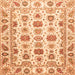 Square Machine Washable Oriental Orange Traditional Area Rugs, wshabs3121org