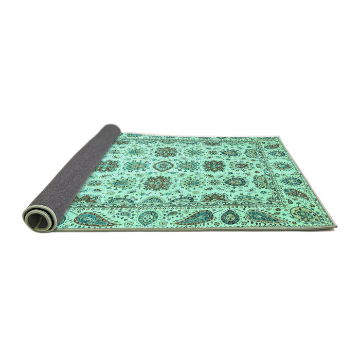 Sideview of Oriental Turquoise Traditional Rug, abs3121turq