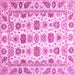 Square Machine Washable Oriental Pink Traditional Rug, wshabs3121pnk