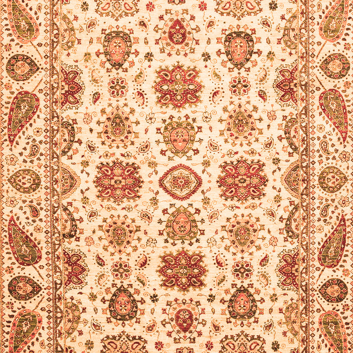 Machine Washable Oriental Orange Traditional Area Rugs, wshabs3121org