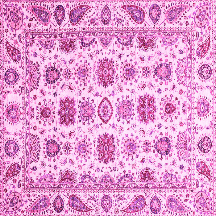 Square Oriental Pink Traditional Rug, abs3121pnk