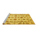 Sideview of Machine Washable Oriental Yellow Traditional Rug, wshabs3121yw