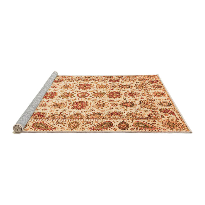 Sideview of Machine Washable Oriental Orange Traditional Area Rugs, wshabs3121org