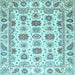 Square Oriental Light Blue Traditional Rug, abs3121lblu