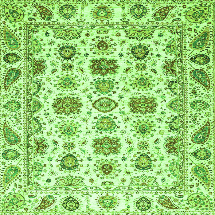 Square Oriental Green Traditional Rug, abs3121grn