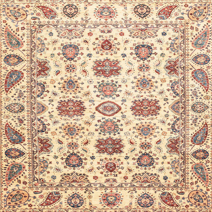 Square Machine Washable Abstract Sun Yellow Rug, wshabs3121