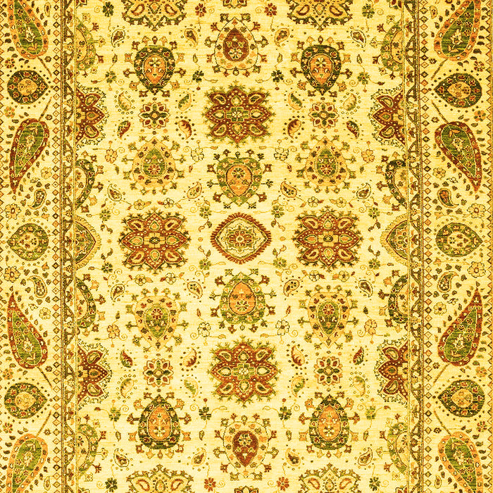 Machine Washable Oriental Yellow Traditional Rug, wshabs3121yw