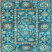 Square Oriental Light Blue Traditional Rug, abs3122lblu