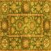 Square Machine Washable Oriental Yellow Traditional Rug, wshabs3122yw