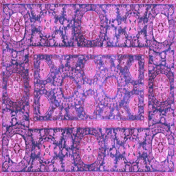 Square Machine Washable Oriental Purple Traditional Area Rugs, wshabs3122pur