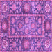 Square Machine Washable Oriental Purple Traditional Area Rugs, wshabs3122pur