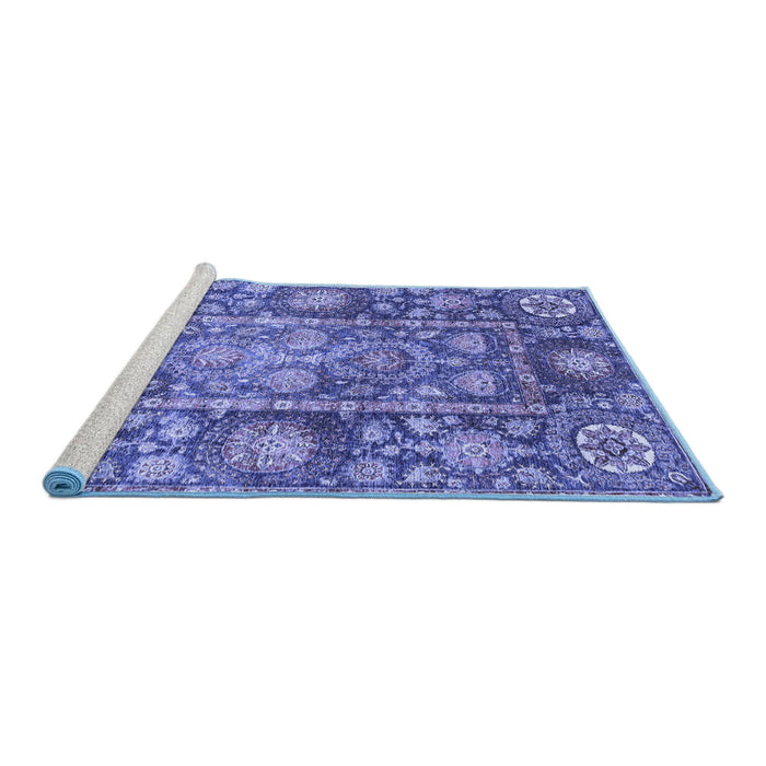 Sideview of Machine Washable Oriental Blue Traditional Rug, wshabs3122blu