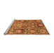 Sideview of Machine Washable Oriental Orange Traditional Area Rugs, wshabs3122org