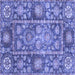 Square Machine Washable Oriental Blue Traditional Rug, wshabs3122blu