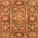 Square Machine Washable Oriental Orange Traditional Area Rugs, wshabs3122org