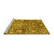 Sideview of Machine Washable Oriental Yellow Traditional Rug, wshabs3122yw