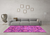 Machine Washable Oriental Pink Traditional Rug, wshabs3122pnk