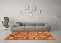 Machine Washable Oriental Orange Traditional Rug, wshabs3122org