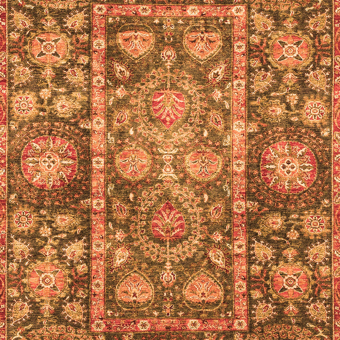 Machine Washable Oriental Orange Traditional Area Rugs, wshabs3122org